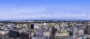 Varşova, Masovia, Polonya'nın panoramik görünümü 14 Ağustos 2019