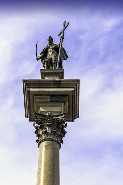 Colonne Sigismund Sur Place Château Varsovie Masovie Pologne Août 2019 — Photo