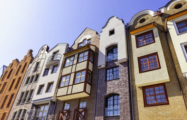 26 Ağustos 2019'da Gdansk, Tricity, Pomerania, Polonya'daki Eski Kent'in vintage mimarisi