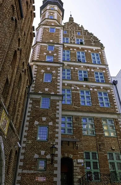 Vintage Architecture Old Town Gdansk Tricity Pomerania Poland August 2019 — Stock Photo, Image