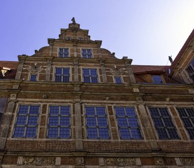 26 Ağustos 2019'da Gdansk, Tricity, Pomerania, Polonya'daki Eski Kent'in vintage mimarisi