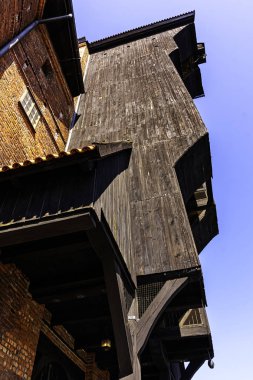 Crane (Zuraw) - Gdansk ünlü bina, Tricity, Pomerania, Polonya 26 Ağustos 2019