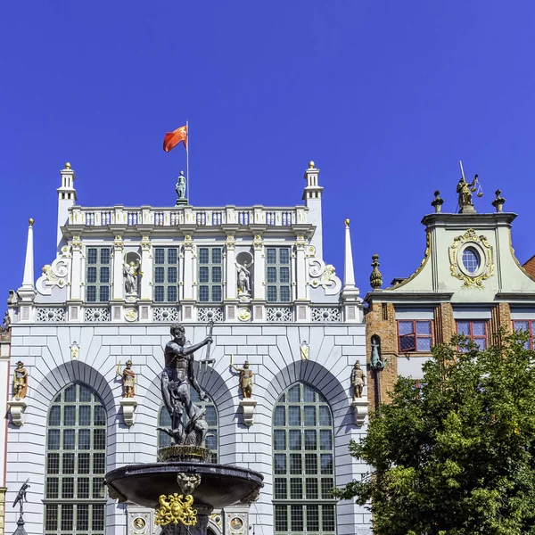 Fontein Van Neptunus Voor Ingang Van Artus Court Long Market — Stockfoto