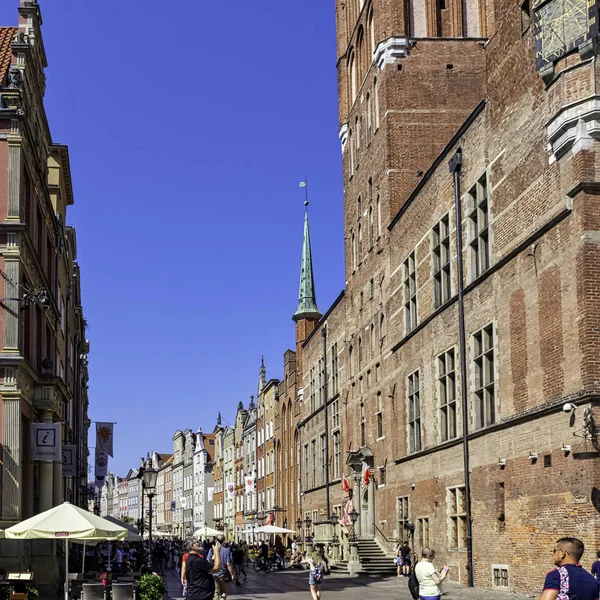 Street Gdansk Old Town Con Architettura Vintage Danzica Tricity Pomerania — Foto Stock