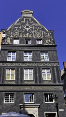 26 Ağustos 2019'da Gdansk, Tricity, Pomerania, Polonya'daki Eski Kent'in vintage mimarisi