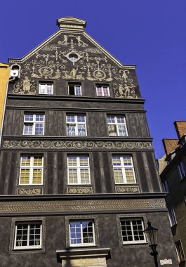 26 Ağustos 2019'da Gdansk, Tricity, Pomerania, Polonya'daki Eski Kent'in vintage mimarisi