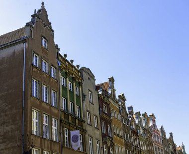 26 Ağustos 2019'da Gdansk, Tricity, Pomerania, Polonya'daki Eski Kent'in vintage mimarisi