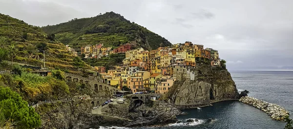 Vista Panorámica Manarola Cinque Terre Italia —  Fotos de Stock