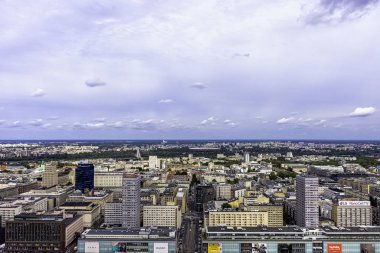Varşova, Masovia, Polonya'nın panoramik görünümü 14 Ağustos 2019