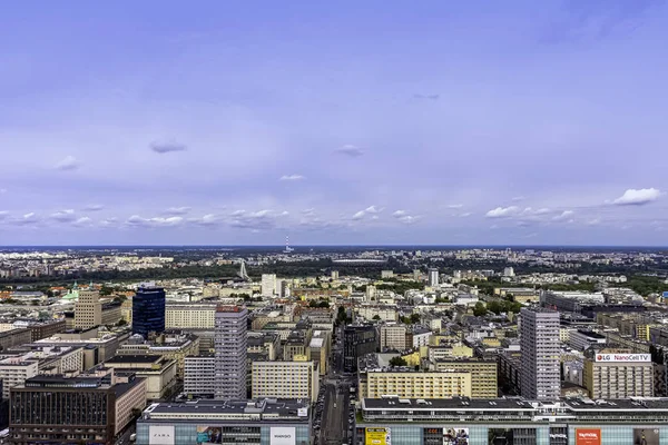 Varşova, Masovia, Polonya'nın panoramik görünümü 14 Ağustos 2019