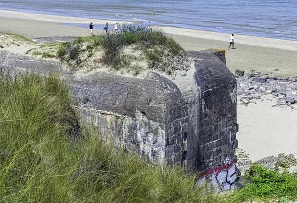 Dunkirk Strände Bunker Überreste Einer Kaiserlichen Batterie Bekannt Als Malo — Stockfoto