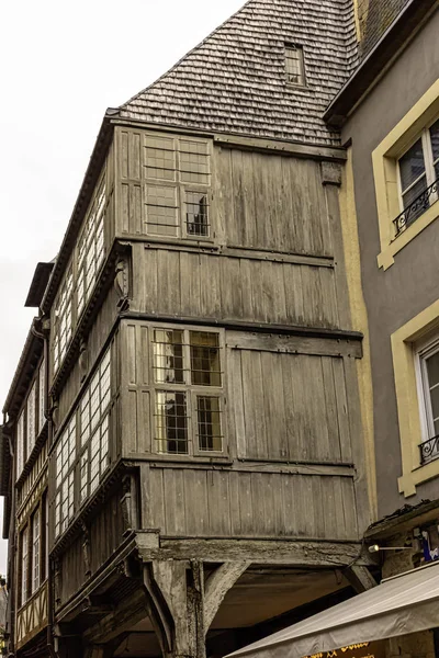 Architettura Vintage Del Centro Storico Dinan Bretagna Francia Maggio 2019 — Foto Stock