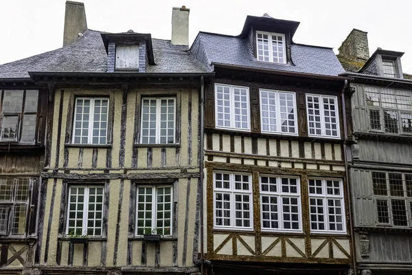 Architettura Vintage Del Centro Storico Dinan Bretagna Francia Maggio 2019 — Foto Stock