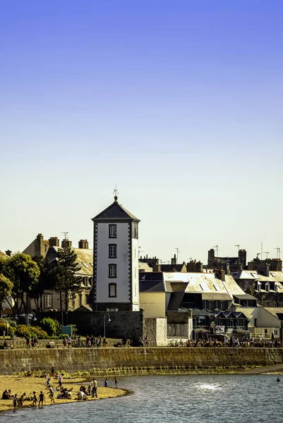 Vintage Architecture Beach Saint Malo Brittany France May 2019 — Stock Photo, Image