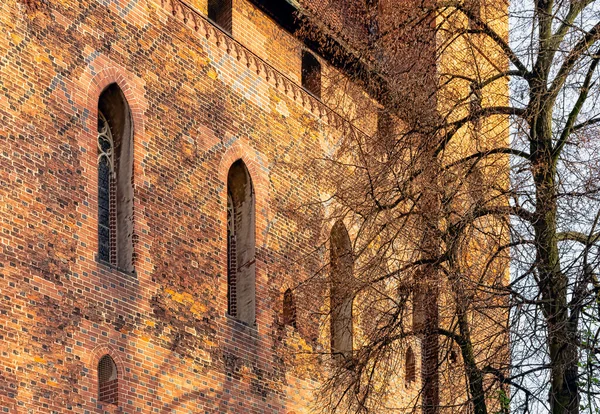 Malbork 'taki Tötonik Düzen Kalesi - 2 Ocak 2020' de Polonya 'nın Malbork kentindeki en büyük şato.