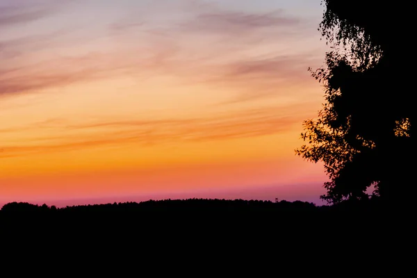 Закат Над Польской Деревней Хошец Померания Польша — стоковое фото