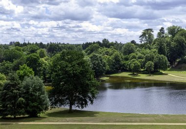 Panorama of Claremont lake in Esher, Surrey, United Kingdom clipart