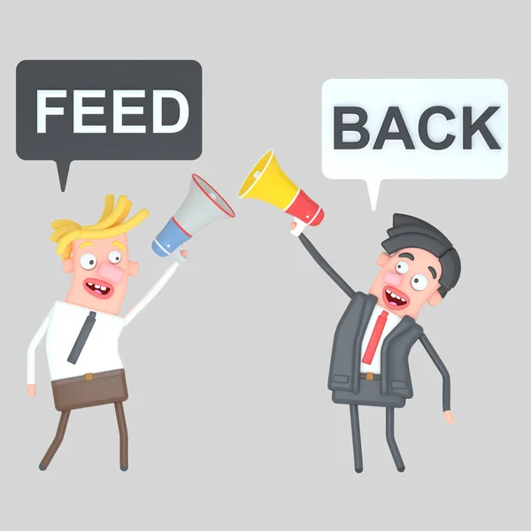Business people giving positive feedback. 3d illustration