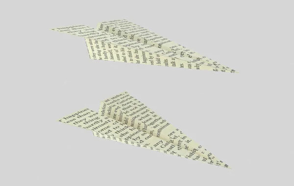 Αεροπλάνο Χαρτί Τυπωμένο Λέξεις Στο Αεροπλάνο Απεικόνιση — Φωτογραφία Αρχείου