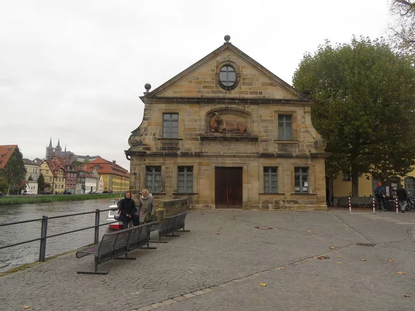 Cityscape Bamberg Almanya Sokaklarında Görünümünü — Stok fotoğraf