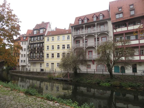 Höst Bild Banvallen Floden Bamberg Tyskland — Stockfoto