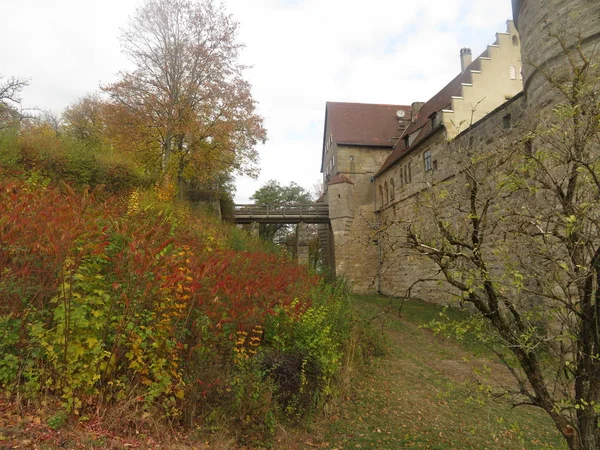 Herbstlandschaft Blick Auf Die Festung Altenburg Bamberg Deutschland — Stockfoto