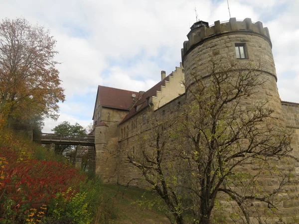 Herbstlandschaft Mit Festung Altenburg Bamberg Deutschland — Stockfoto