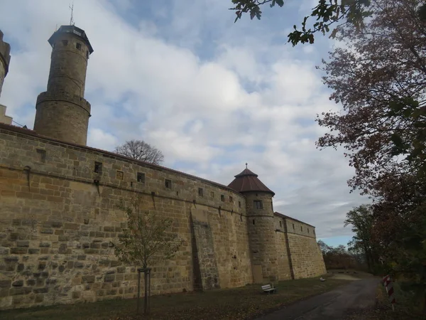 Hohe Steinmauern Der Festung Altenburg Bamberg Deutschland — Stockfoto