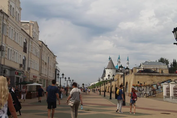 Пішохідної Вулиці Бауман Казані Татарстан Росія Фото Серпень 2018 — стокове фото