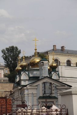 Kazan, Tataristan, Rusya şehir kilisede altın kubbe görünümü