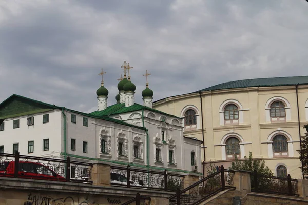 Vista Das Cúpulas Verdes Igreja Cidade Kazan Tatarstan Rússia — Fotografia de Stock