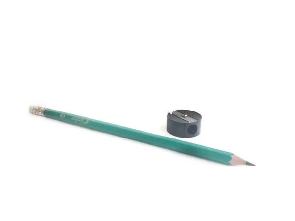 Taille Crayon Crayon Bois Sur Fond Blanc — Photo