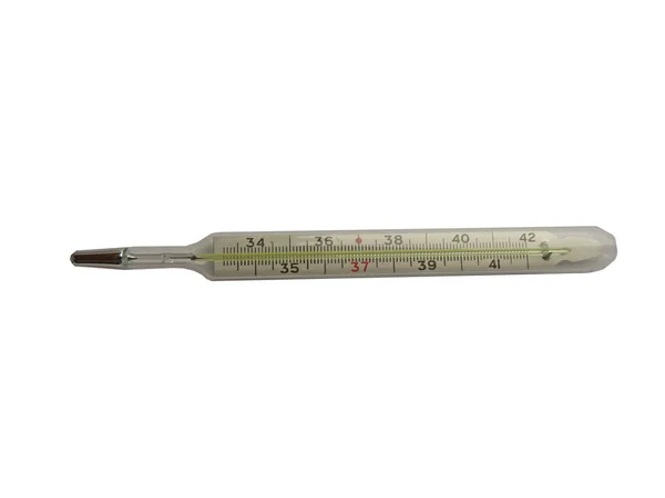 Huishoudelijke thermometer op een witte achtergrond — Stockfoto