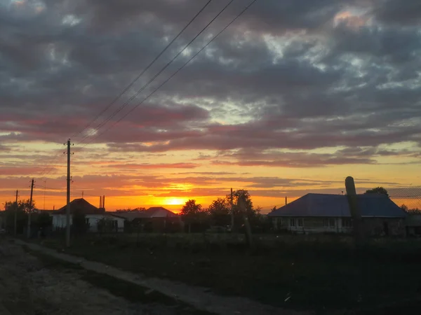 Rustikaler Sonnenuntergang Chuvashia Russland — Stockfoto