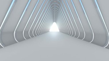 Aracılığıyla fütüristik beyaz renk geniş iç sinek. 3D Illustrator