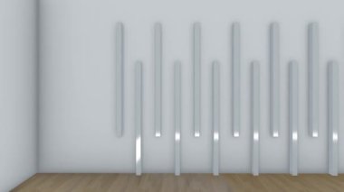 Boş oda ile ferah iç dekore çekimde kaydırma süslemeleri duvar benzersiz.