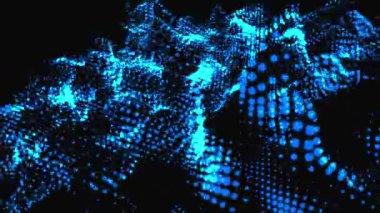 Mavi döngü mümkün soyut hareket arka plan ışık ışınları ve yükselen yanıp sönen parçacıklar