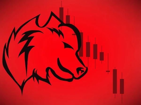 Bearish logo vector Strategie di trading di tendenza — Vettoriale Stock