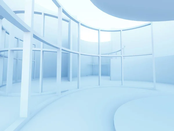 Futurystyczny korytarz wnętrze krzywa architektura Space Hall. — Zdjęcie stockowe