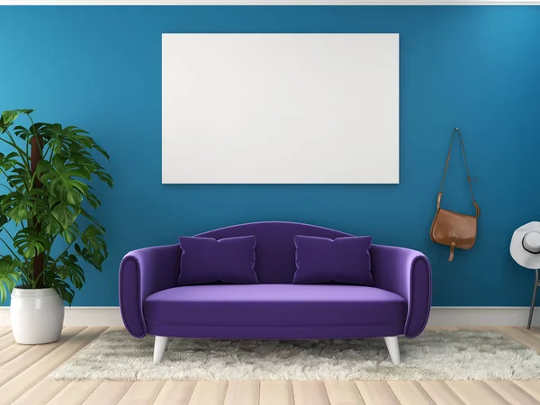 Interior design per soggiorno moderno con divano — Foto Stock