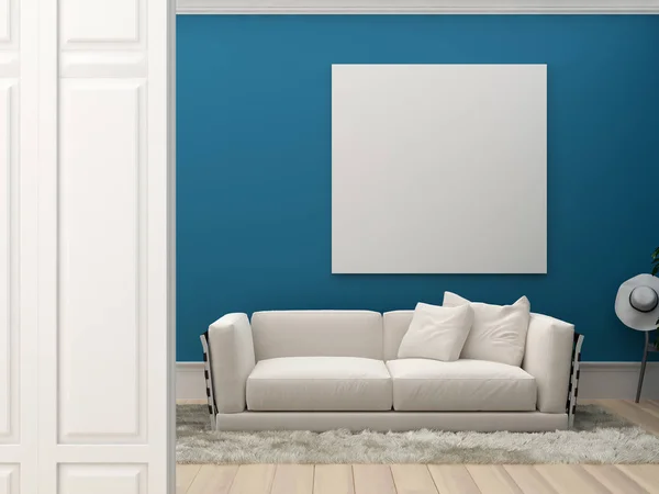 Design de interiores para sala de estar moderna com sofá — Fotografia de Stock
