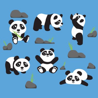 Panda Karikatür Tasarım Vektör