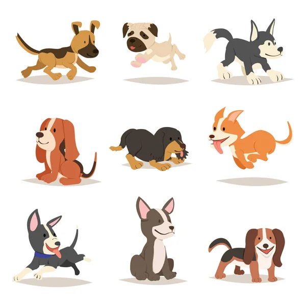 Desenho Bonito Dos Desenhos Animados Cão —  Vetores de Stock