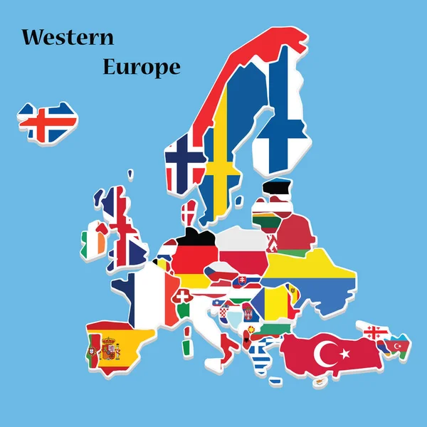 Western Euro Flat Design — стоковый вектор