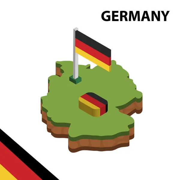 Mapa Isométrico Bandera Alemania Ilustración Vectorial Isométrica — Archivo Imágenes Vectoriales