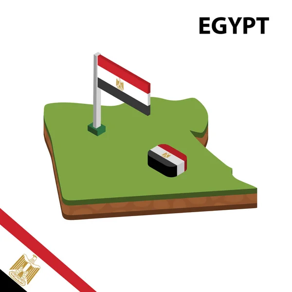 Isometric Map Flag Egypt Isometric Vector Illustration Stock Illustration