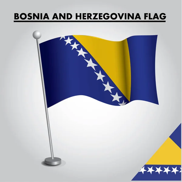 Bosna-Hersek bayrak simgesi. Bosna-Hersek'in ulusal bayrağı direğe