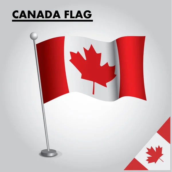 Canada Flag Icon National Flag Canada Pole — 스톡 벡터