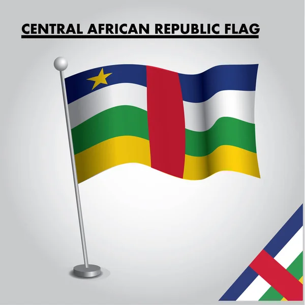 Orta Afrika Cumhuriyeti bayrak simgesi. Bir kutup üzerinde Orta Afrika Cumhuriyeti Ulusal bayrağı
