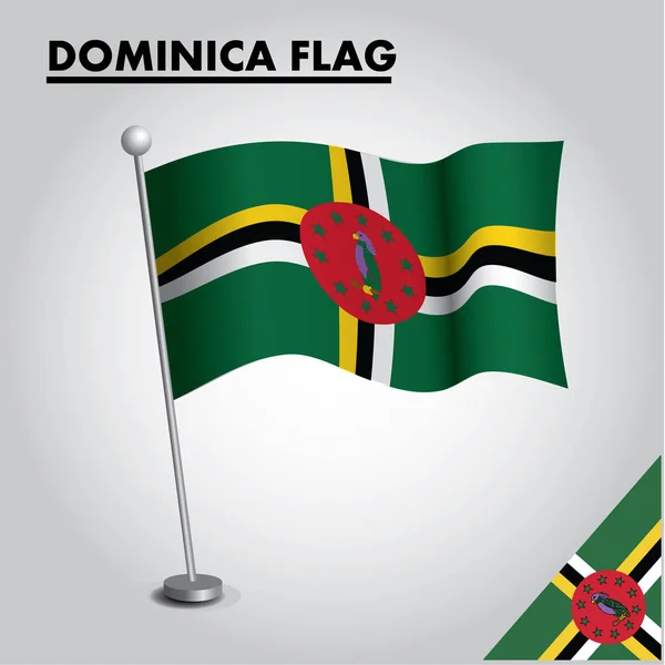 Домініка Прапор Ікони Національний Прапор Домініки Полюсі — стоковий вектор